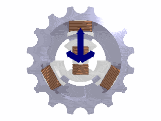 Moteur à champ tournant : courant alternatif triphasé Animation Wikimedia Commons
