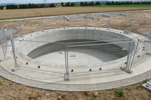 Fondation en béton avant la construction d'une éolienne